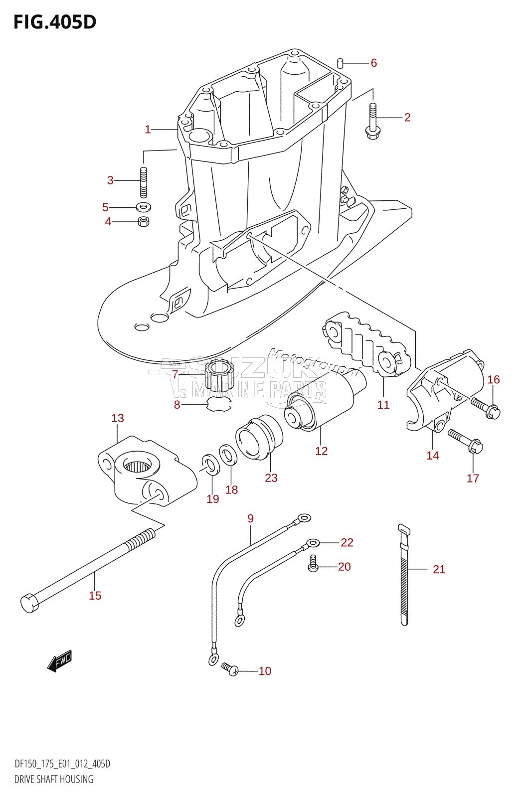 DRIVE SHAFT HOUSING (DF150Z:E40)