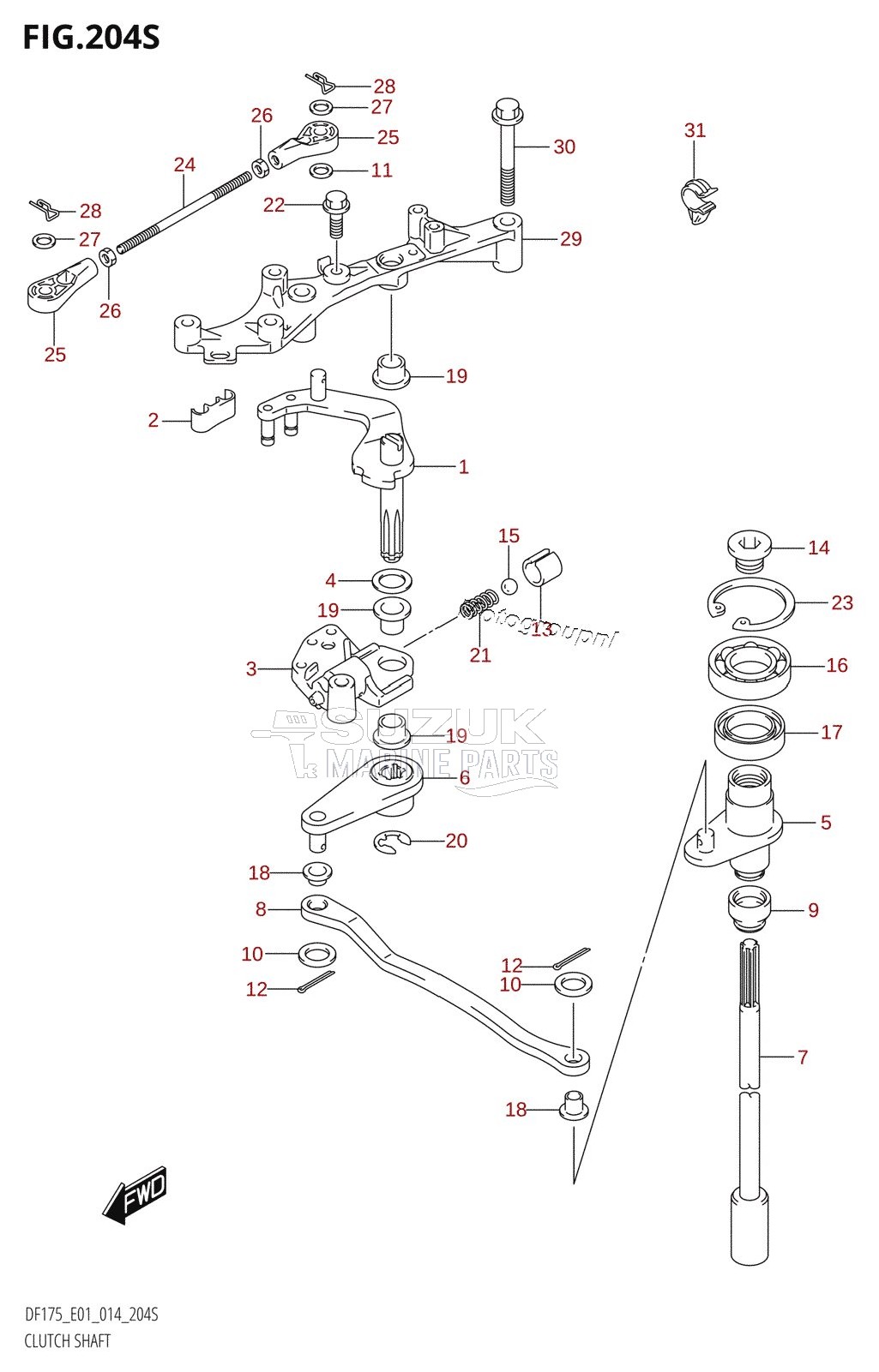 CLUTCH SHAFT (DF175ZG:E40)