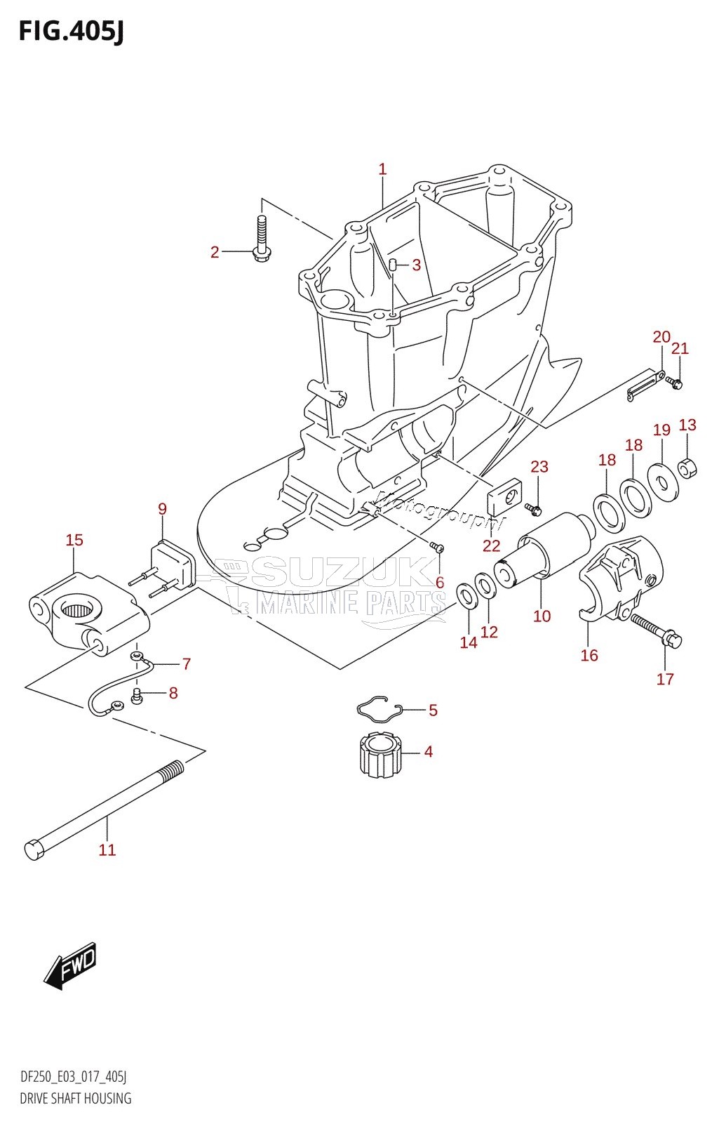 DRIVE SHAFT HOUSING (DF250ST:E03:X-TRANSOM)