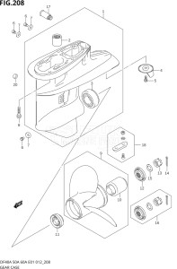 04004F-210001 (2012) 40hp E34-Italy (DF40AST) DF40A drawing GEAR CASE (DF40A E01)