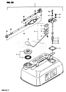 DT60 From 06001-301001 ()  1983 drawing FUEL TANK T O /​ I, O /​ I (E28)