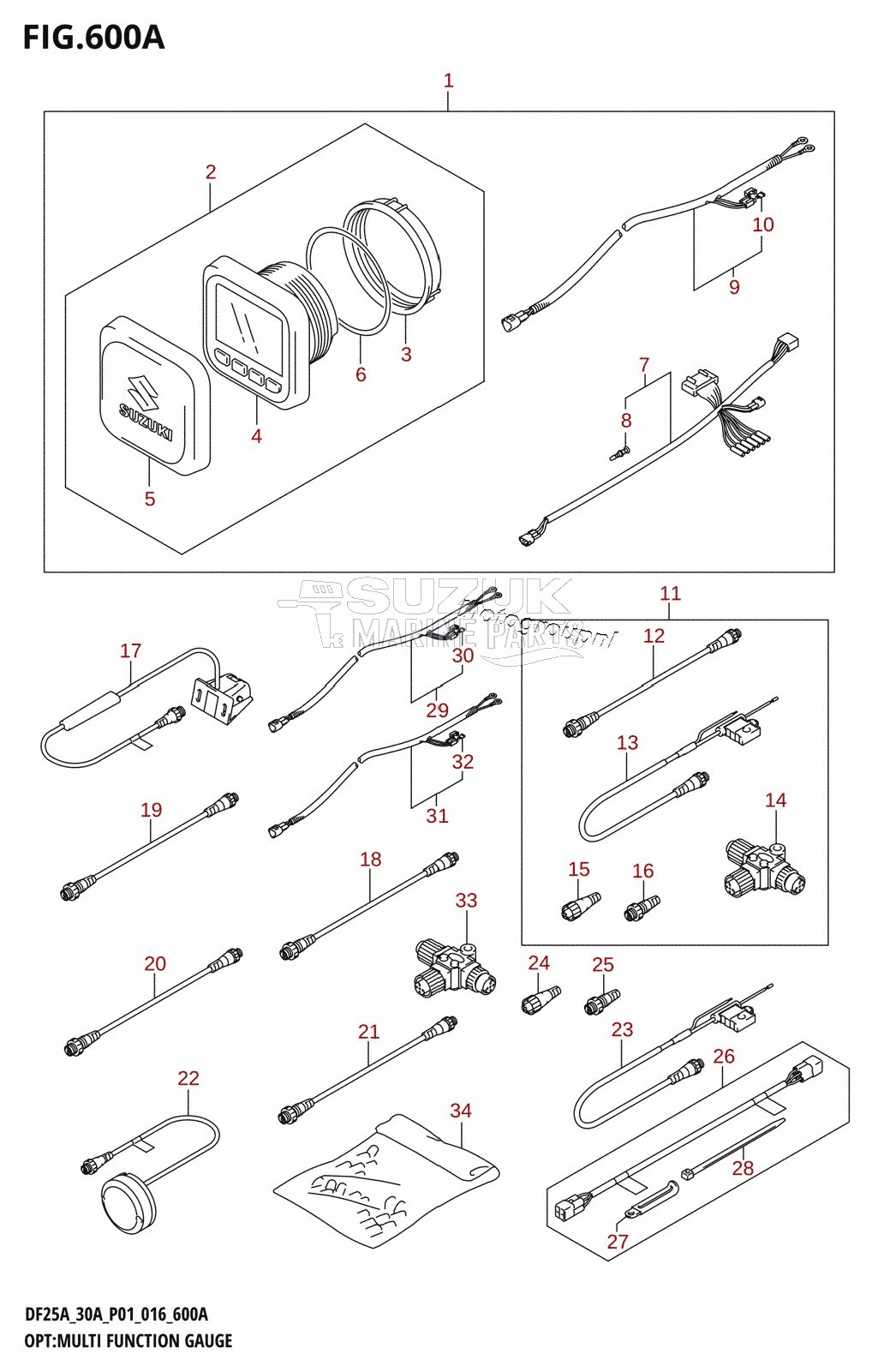 OPT:MULTI FUNCTION GAUGE (DF25AR:P01)