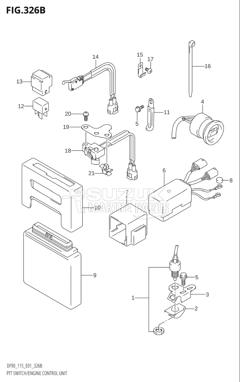 PTT SWITCH / ENGINE CONTROL UNIT (K4,K5,K6,K7,K8,K9,K10,011)