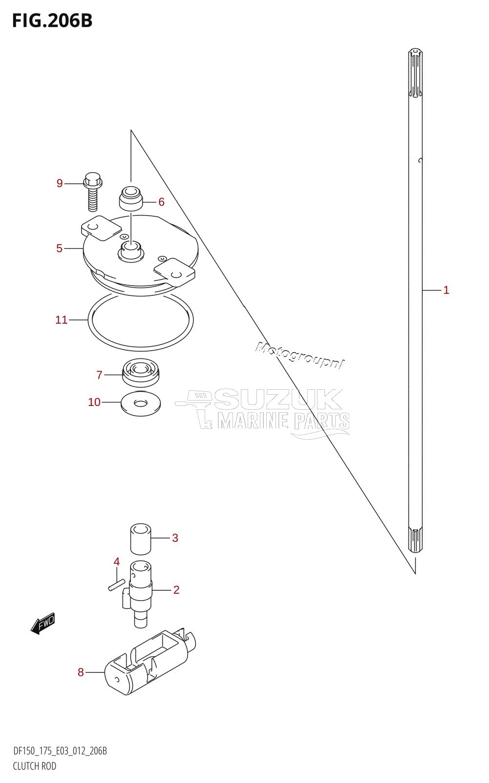 CLUTCH ROD (DF150Z:E03)