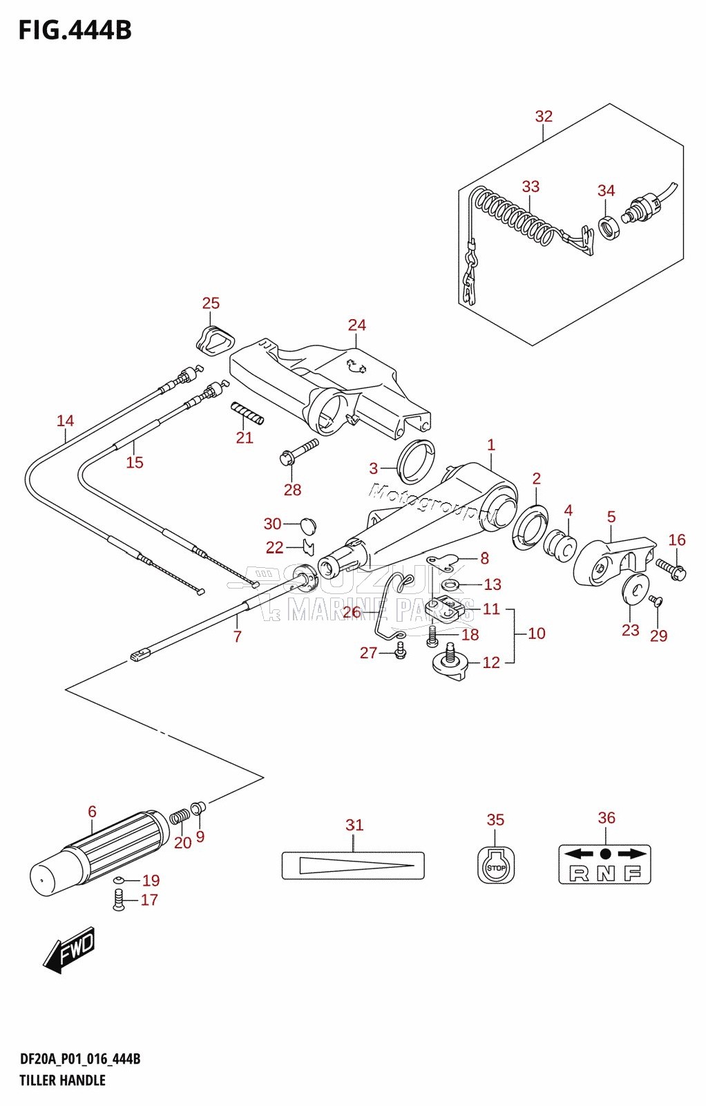 TILLER HANDLE (DF15A:P01)