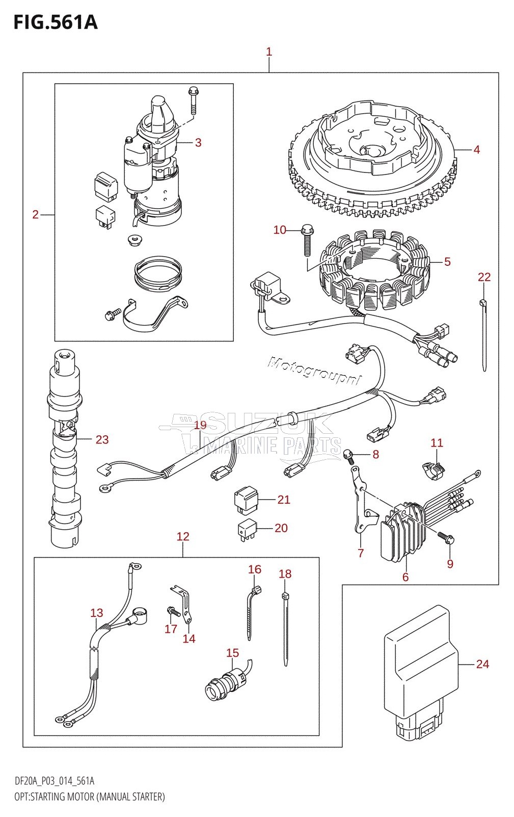 OPT:STARTING MOTOR (MANUAL STARTER) (DF9.9B:P03:M-STARTER)