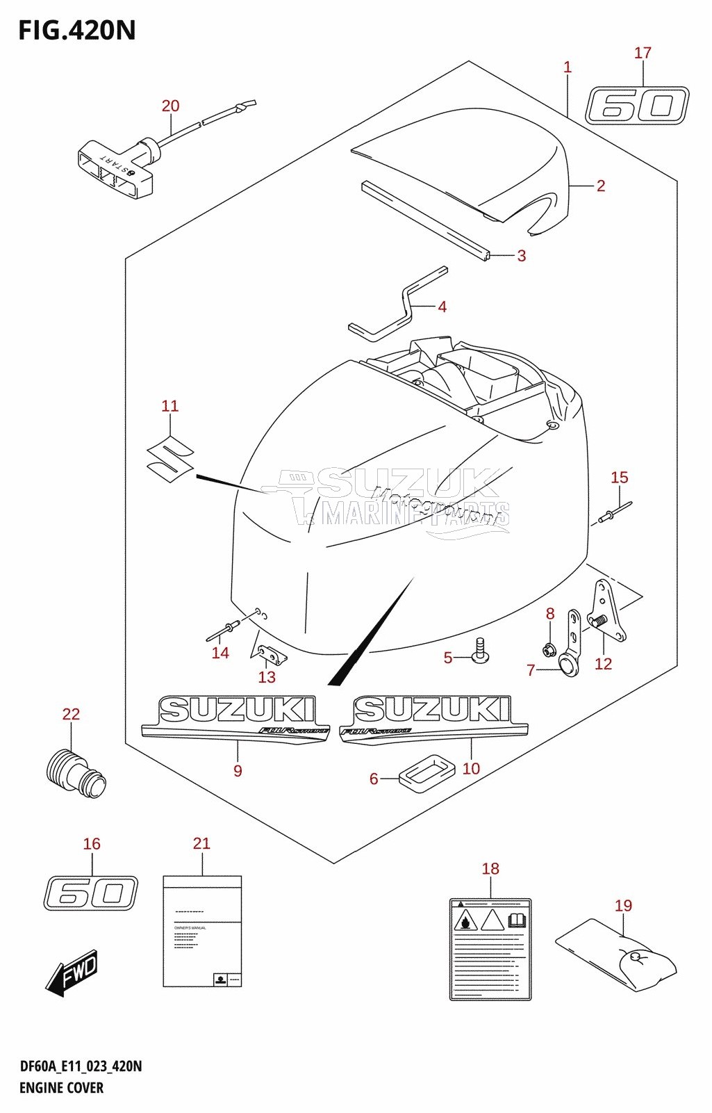 ENGINE COVER ((DF60A,DF60AVT):E03:020)