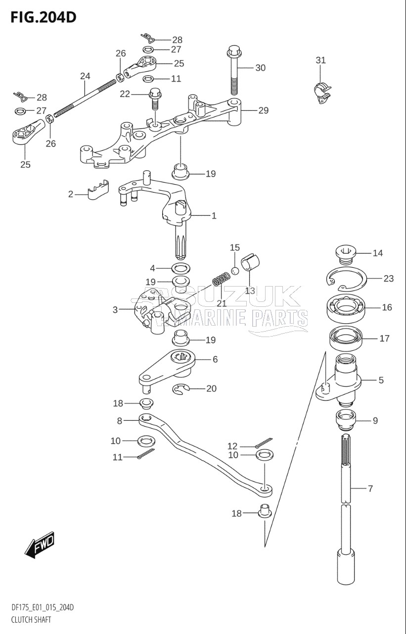 CLUTCH SHAFT (DF150TG:E40)