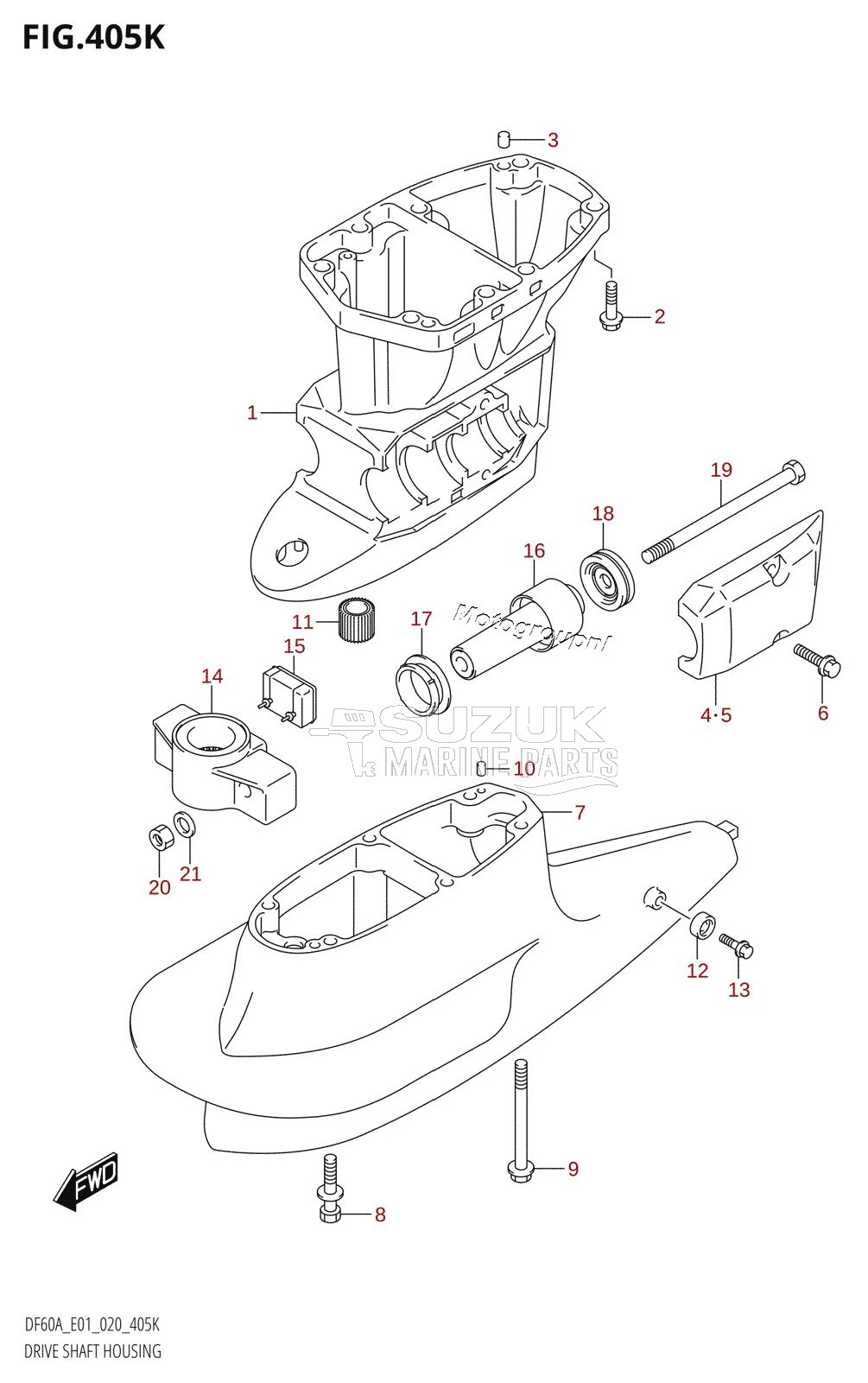 DRIVE SHAFT HOUSING (DF60AVTH:E40)