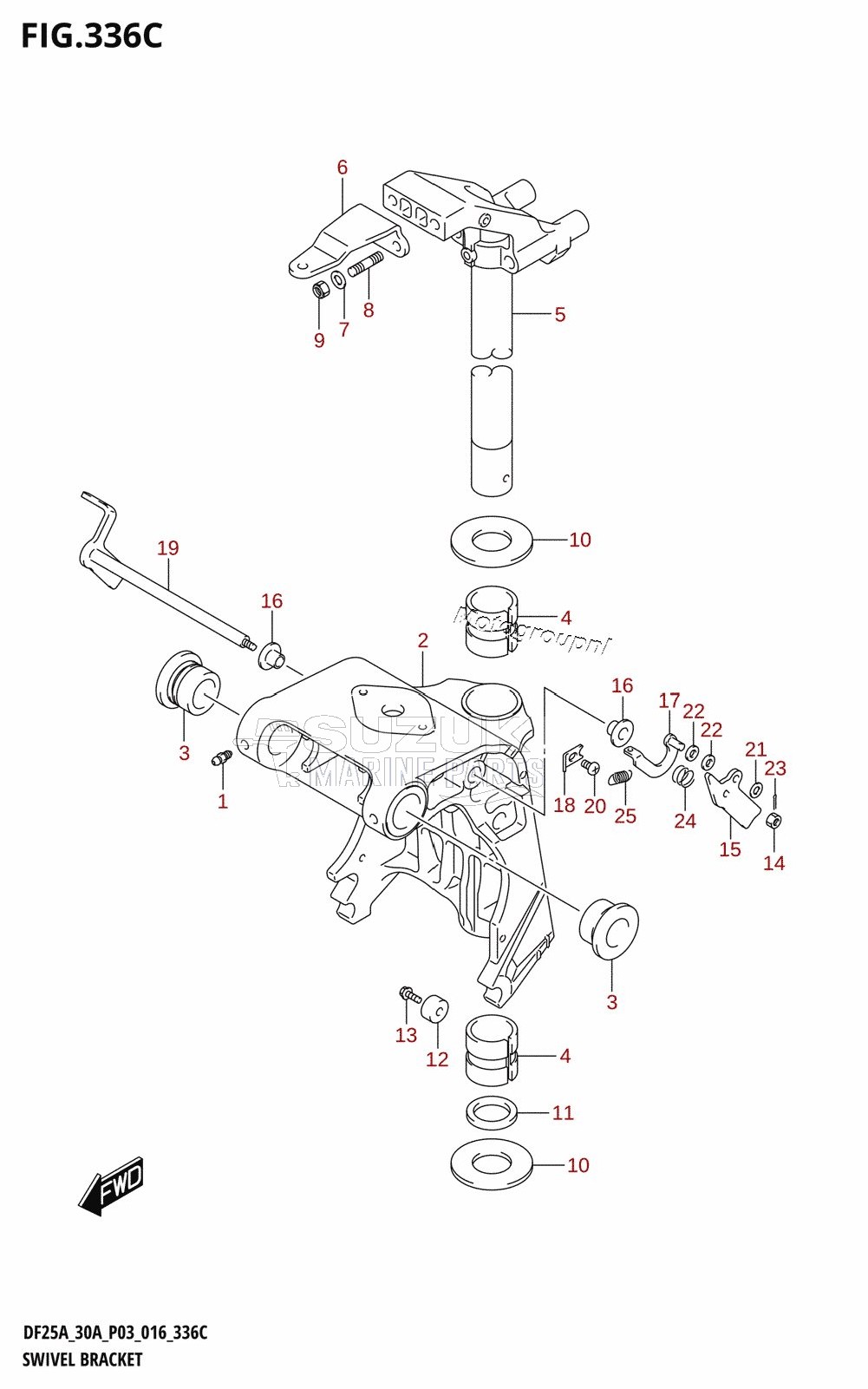 SWIVEL BRACKET (DF25AT:P03)