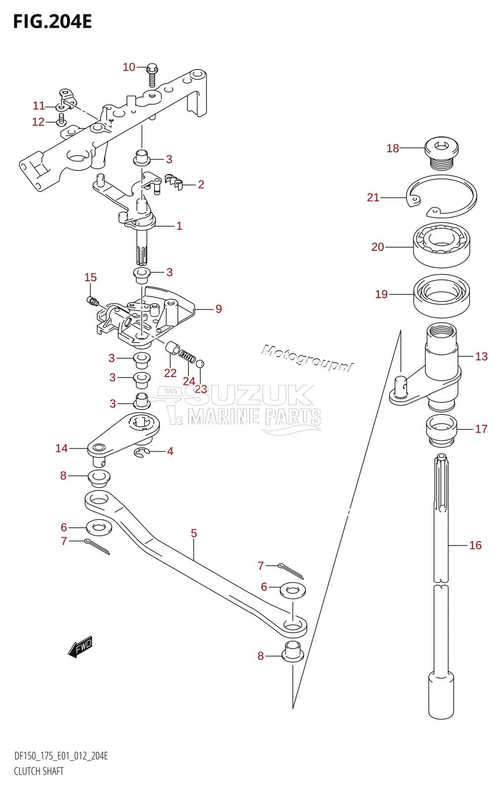 CLUTCH SHAFT (DF175T:E01)