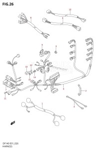 DF140 From 14001Z-421001 (E01)  2004 drawing HARNESS