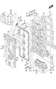 DF 175 drawing Cylinder Head