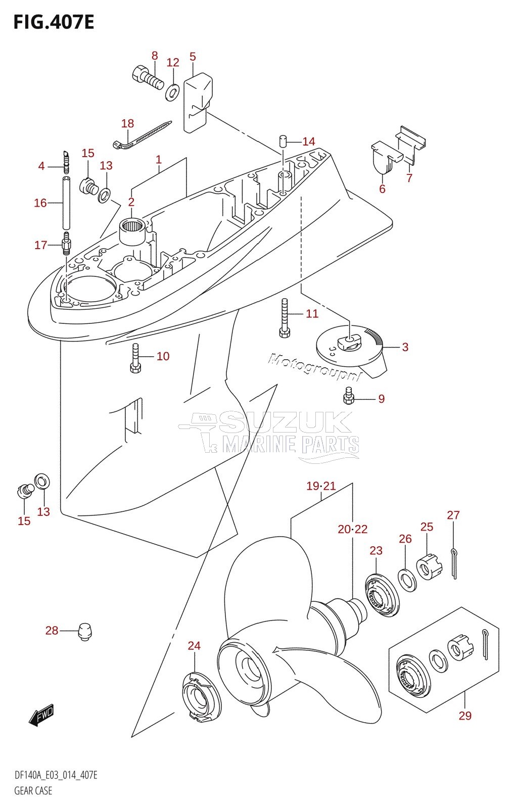 GEAR CASE (DF140AZ:E03)