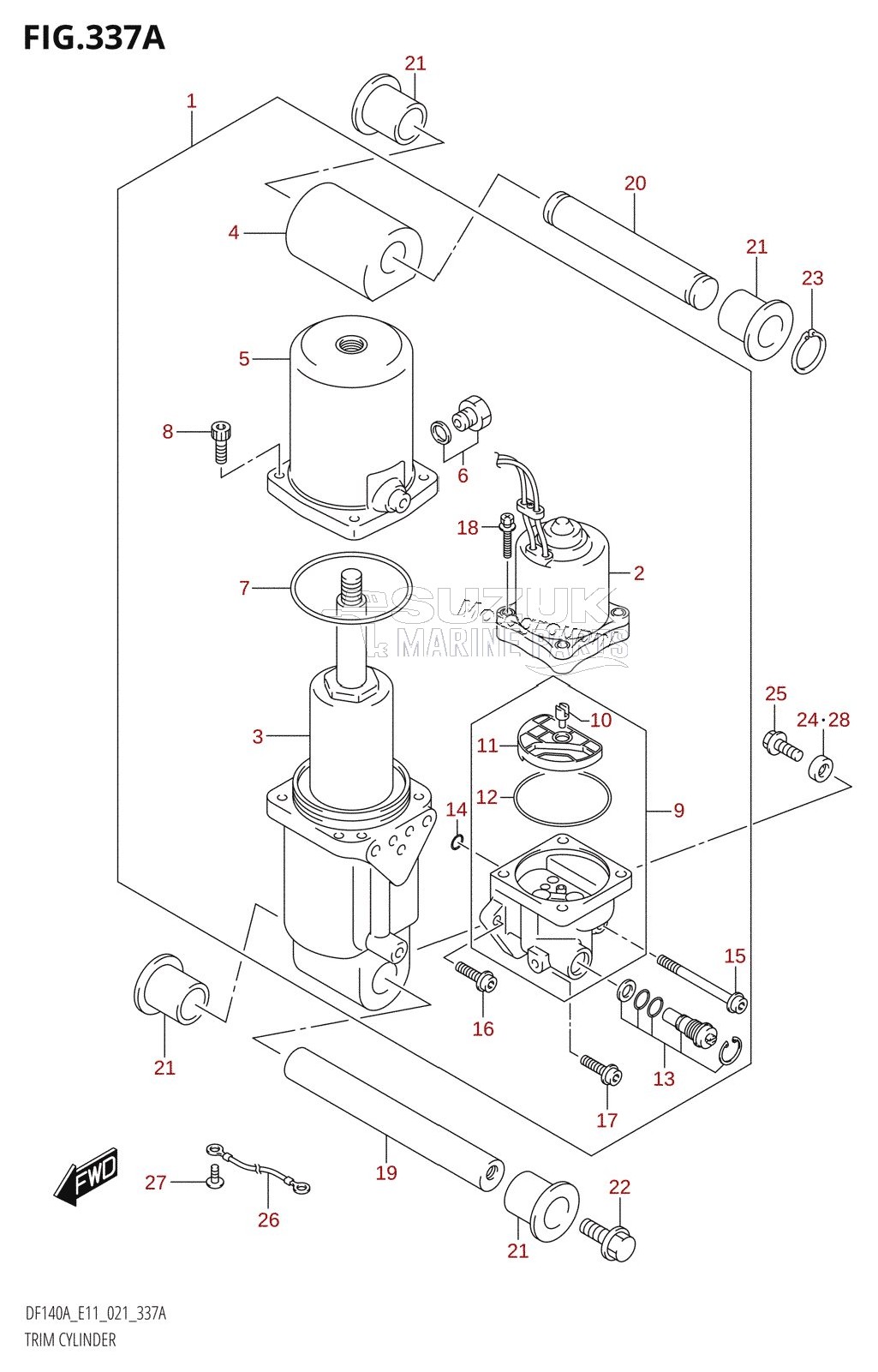 TRIM CYLINDER (DF100AT,DF115AT:E11,DF115AZ:E11)