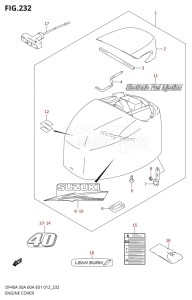 DF40A From 04004F-210001 (E34-Italy)  2012 drawing ENGINE COVER (DF40AST E34)