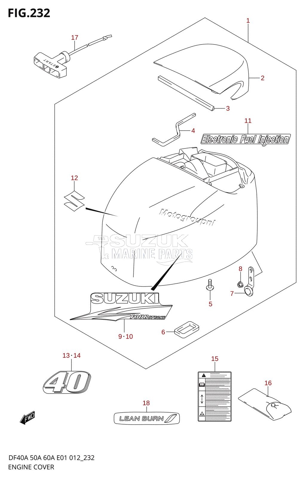 ENGINE COVER (DF40AST E34)