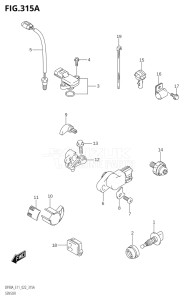 07003F-240001 (2022) 70hp E11 E40-Gen. Export 1-and 2 (DF70AT  DF70ATH  DF70ATH) DF70A drawing SENSOR (SEE NOTE)