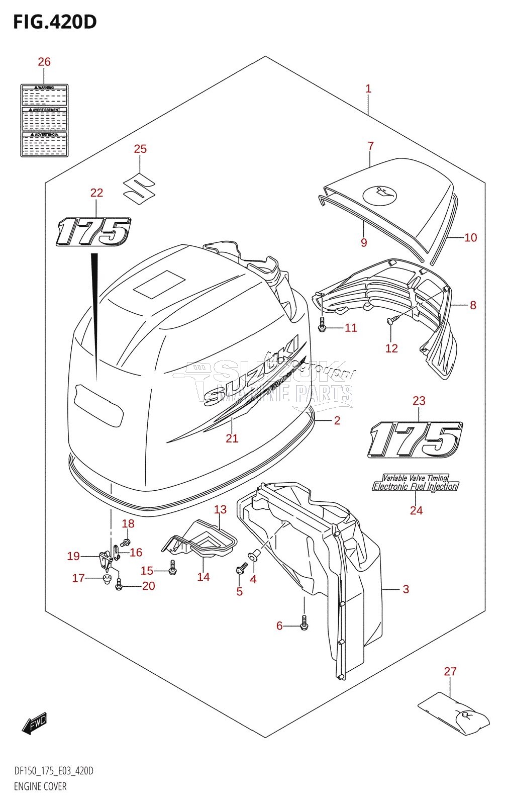 ENGINE COVER ((DF175T,DF175Z):(K10,011))