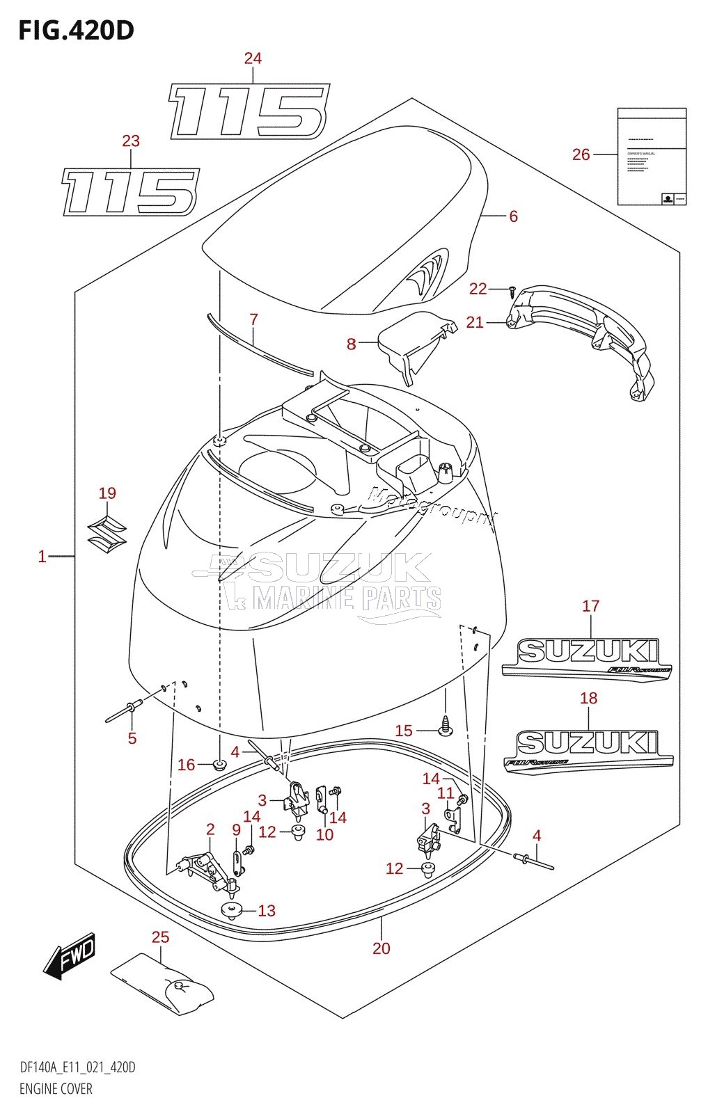 ENGINE COVER ((DF115AT,DF115AZ):020)