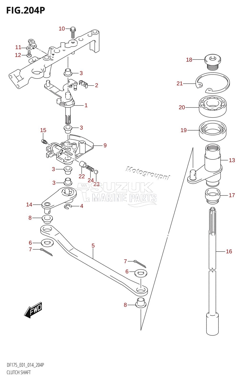 CLUTCH SHAFT (DF175Z:E40)