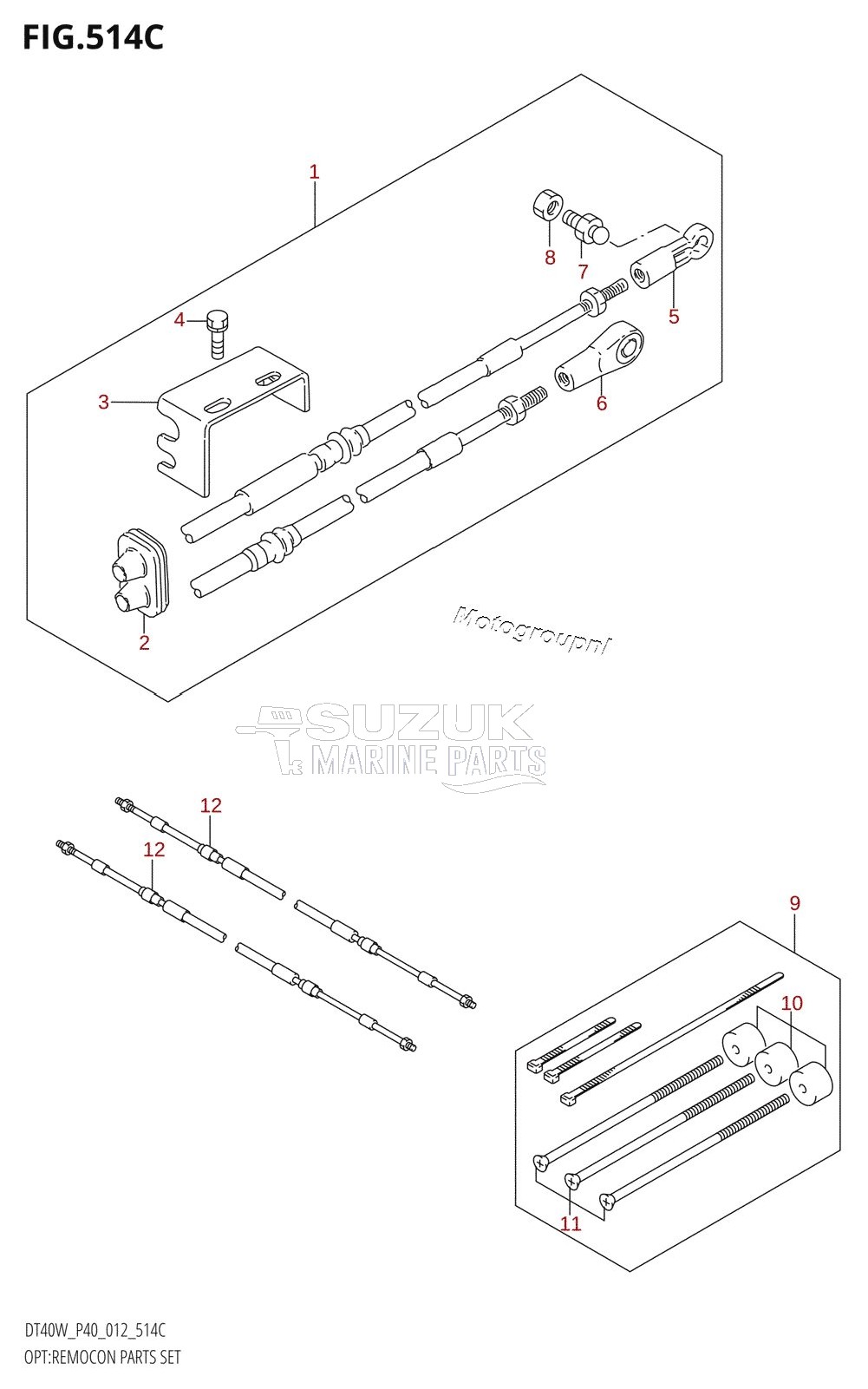 OPT:REMOCON PARTS SET (DT40WR:P40)