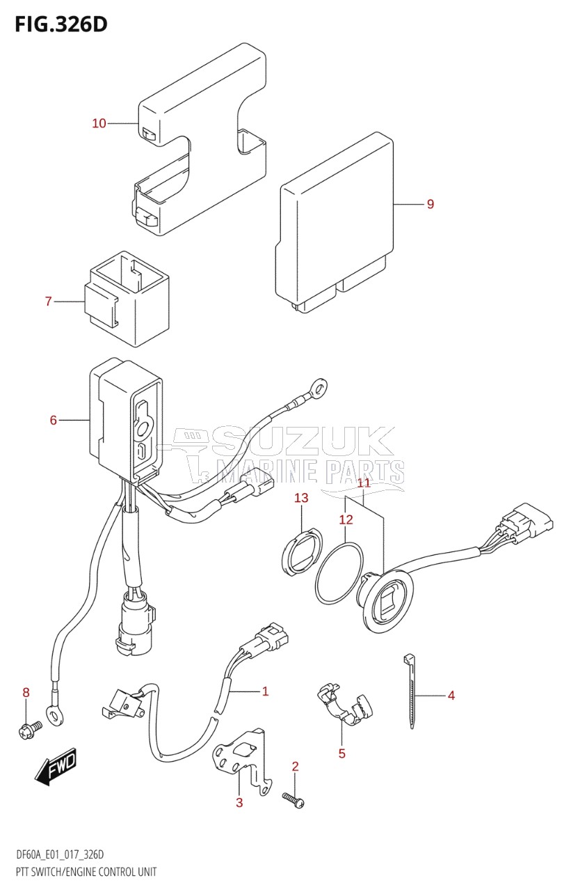 PTT SWITCH / ENGINE CONTROL UNIT (DF40AST:E34)