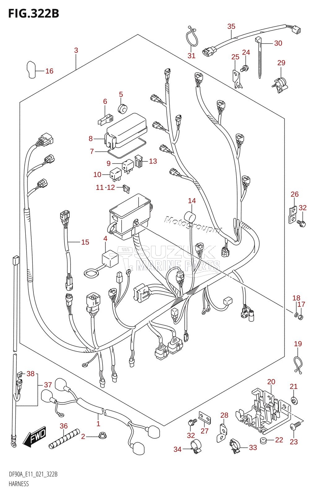 HARNESS ((DF70A,DF70ATH,DF80A,DF90A,DF90ATH):021)