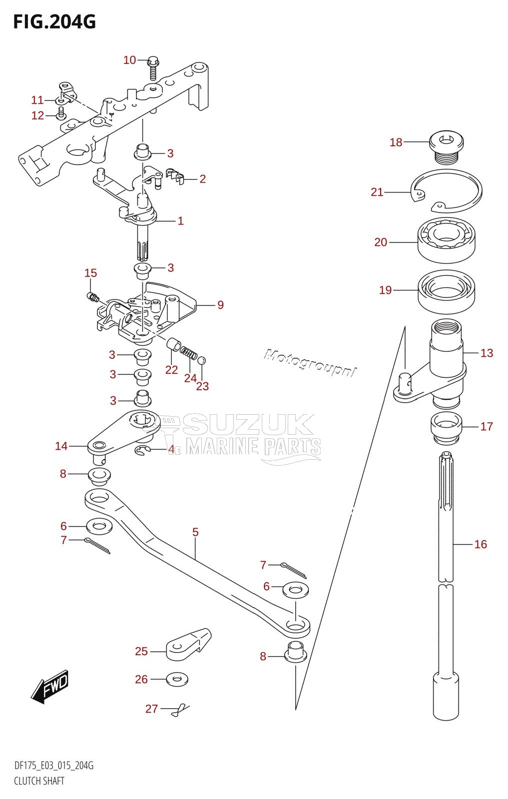 CLUTCH SHAFT (DF175Z:E03)