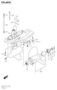 DF80A From 08002F-340001 (E01 E40)  2023 drawing GEAR CASE ((DF70A,(DF70ATH,DF90ATH):E40,DF80A,DF90A,DF100B):020)