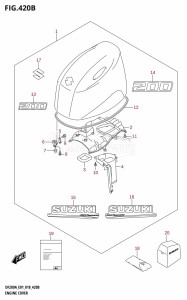 DF225T From 22503F-810001 (E01 E40)  2018 drawing ENGINE COVER (E40)