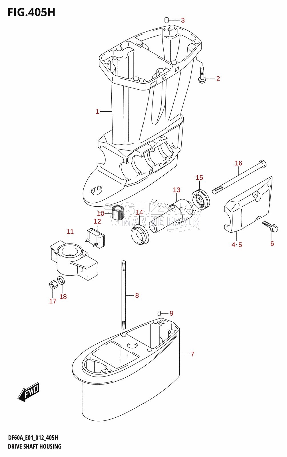 DRIVE SHAFT HOUSING (DF60AQH:E01)