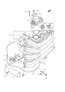 Outboard DF 175 drawing Intake Manifold/Throttle Body