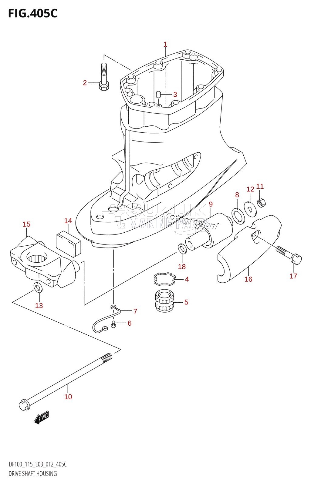 DRIVE SHAFT HOUSING (DF115Z:E03)