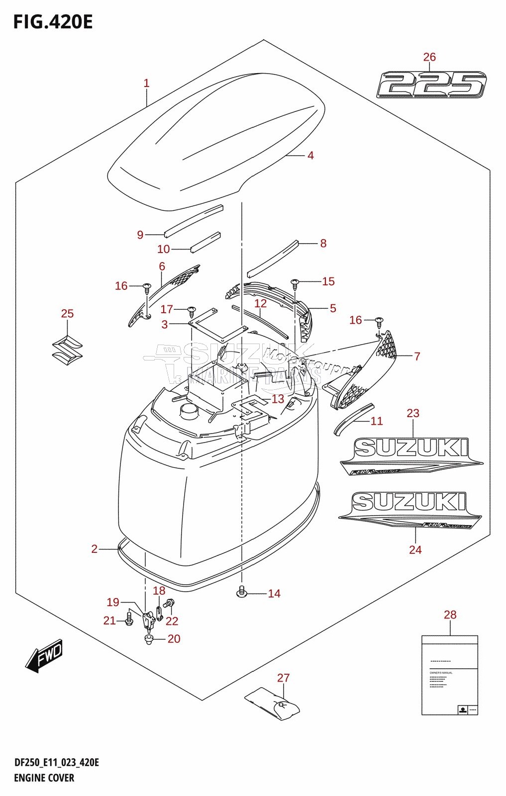 ENGINE COVER ((DF225T,DF225Z):021)