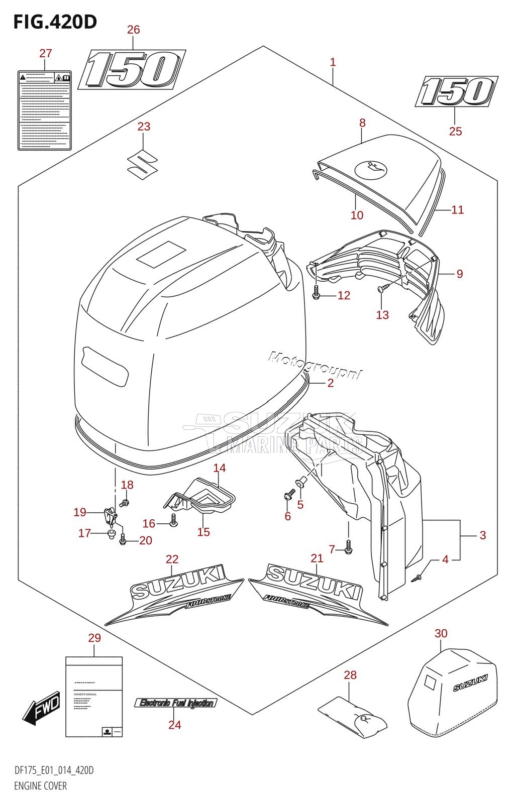 ENGINE COVER ((DF150T,DF150Z):E40)