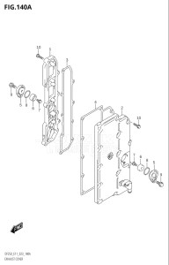 22503F-140001 (2021) 225hp E11 E40-Gen. Export 1-and 2 (DF225T) DF225T drawing EXHAUST COVER