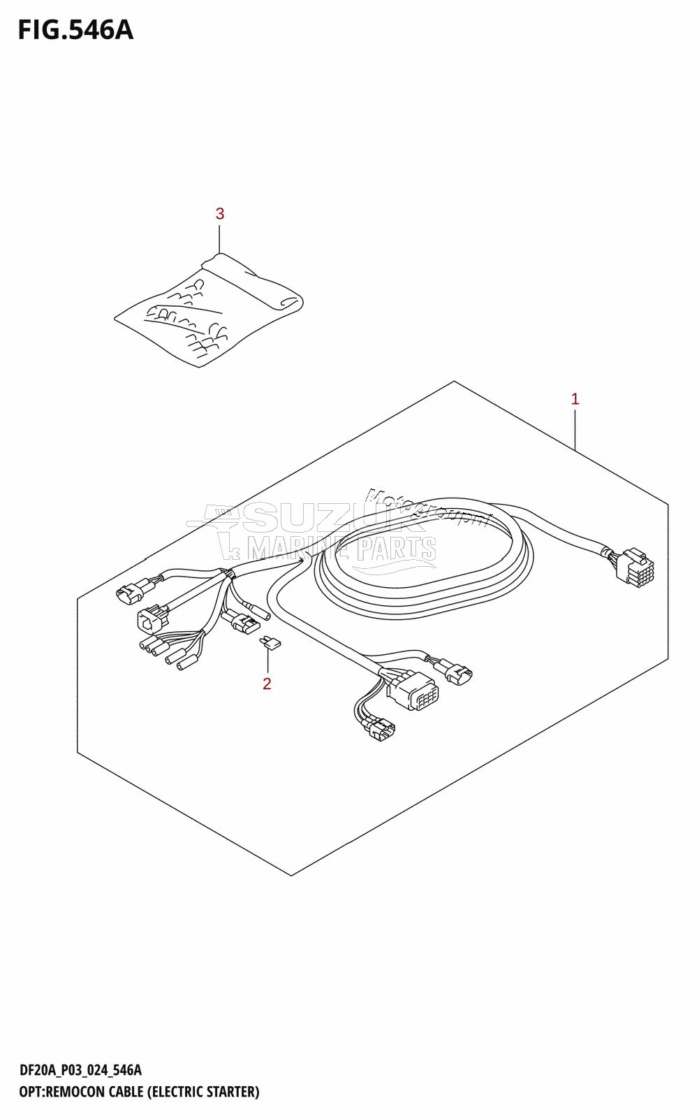 OPT:REMOCON CABLE (ELECTRIC STARTER) ((DF9.9BTH,DF15ATH,DF20ATH):E-STARTER)