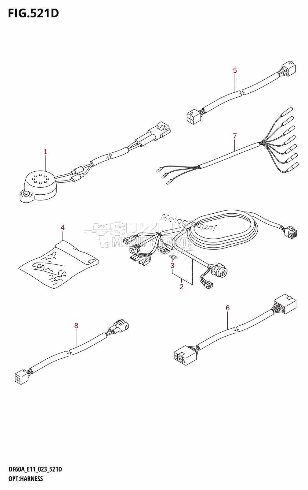 OPT:HARNESS ((DF40AQH,DF40ATH,DF50ATH,DF60AQH,DF60ATH,DF50AVTH,DF60AVTH):(020,021))