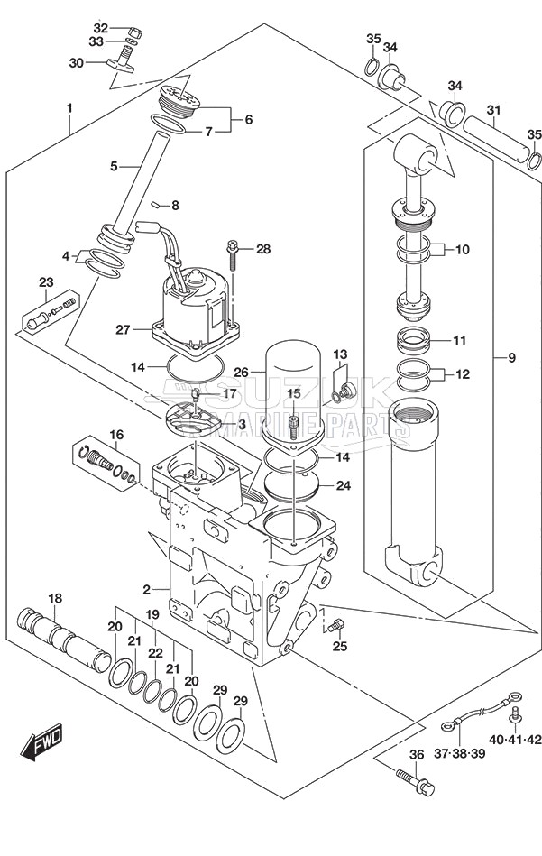 Trim Cylinder w/Transom (X) & (XX)