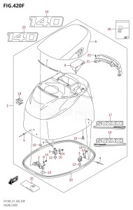 DF115AST From 11504F-040001 (E03)  2020 drawing ENGINE COVER ((DF140AT,DF140AZ):E40)