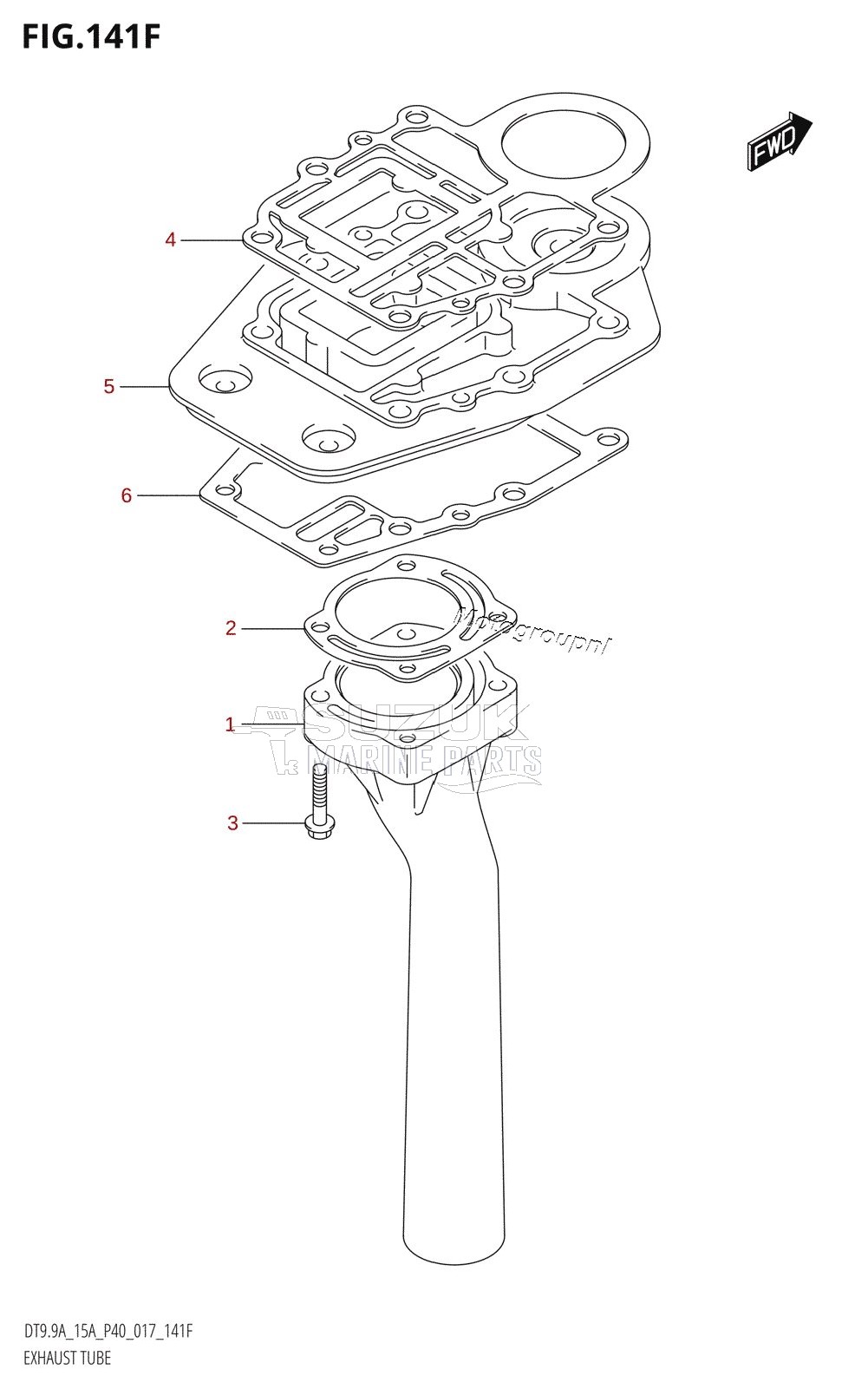 EXHAUST TUBE (DT15A:P40)