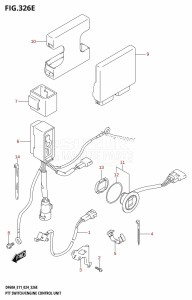 DF50AVT From 05004F-440001 (E03)  2024 drawing PTT SWITCH /​ ENGINE CONTROL UNIT (DF40AST,DF50AVT,DF60AVT,DF60AVTH,DF40ASVT)