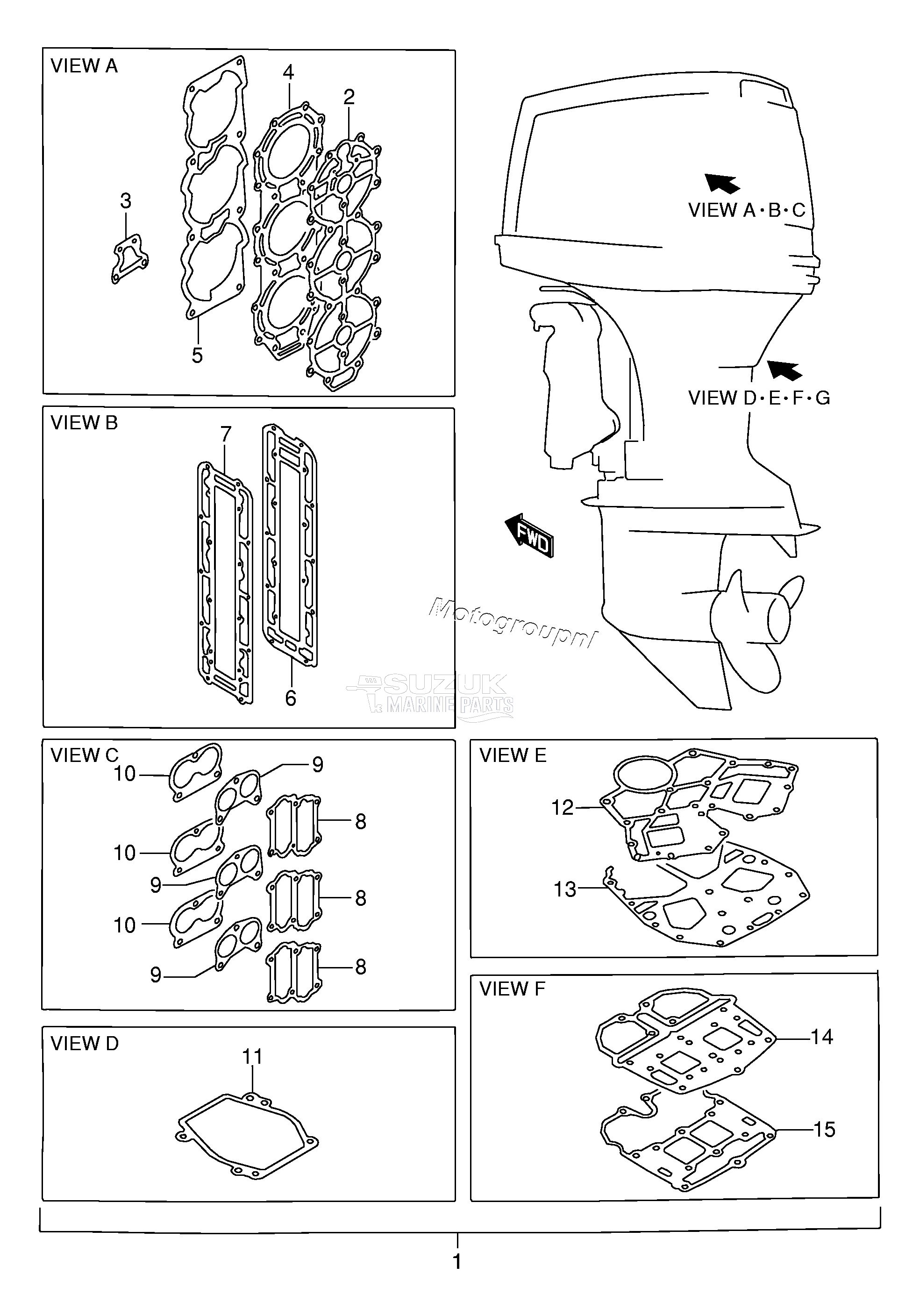 OPTIONAL : GASKET SET (DT150 /​ 175 /​ 200)