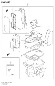 DF175Z From 17502Z-310001 (E01 E40)  2013 drawing OPT:GASKET SET (DF150Z:E01)