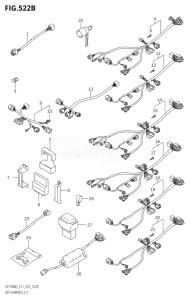 14004F-340001 (2023) 140hp E11 E40-Gen. Export 1-and 2 (DF140BG) DF140BG drawing OPT:HARNESS (1) (022)