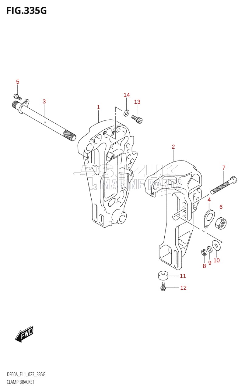 CLAMP BRACKET (DF50AVT,DF50AVTH,DF60AVT,DF40ASVT,DF60AVTH)