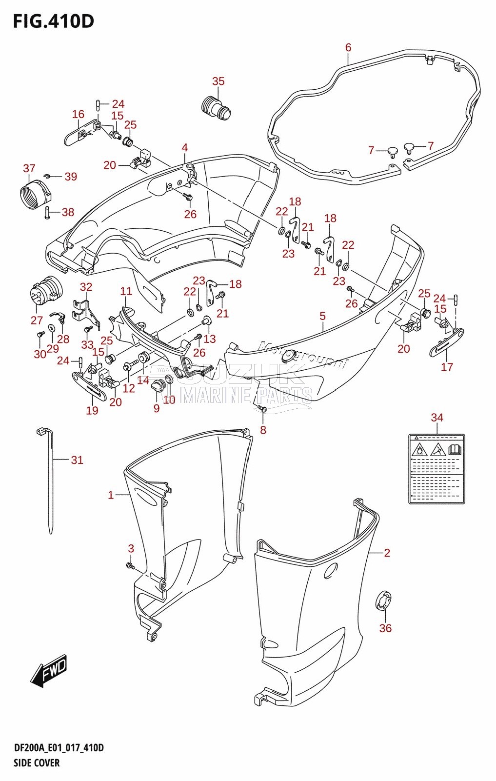 SIDE COVER (DF200AZ:E40)