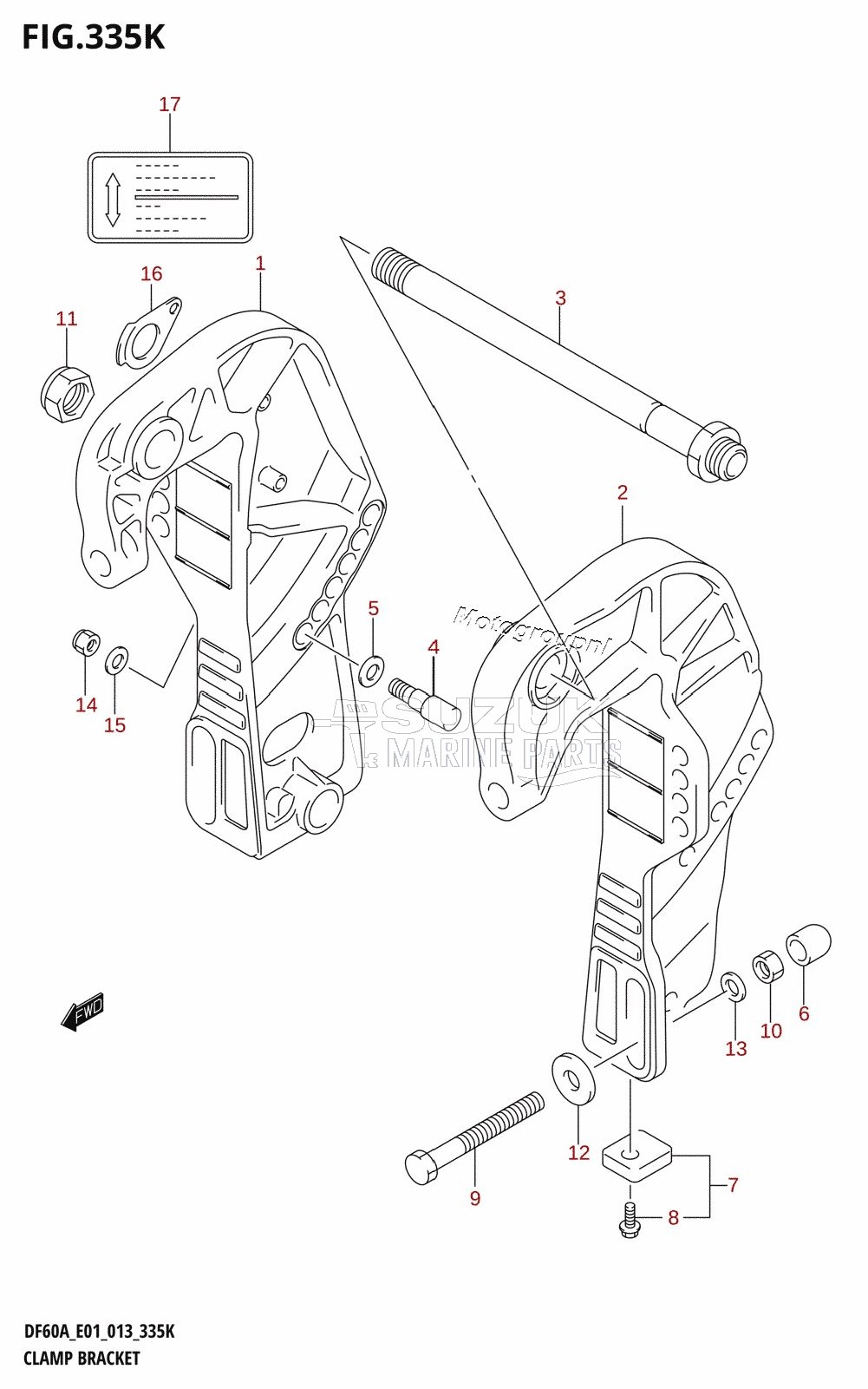 CLAMP BRACKET (DF60AQH:E40)