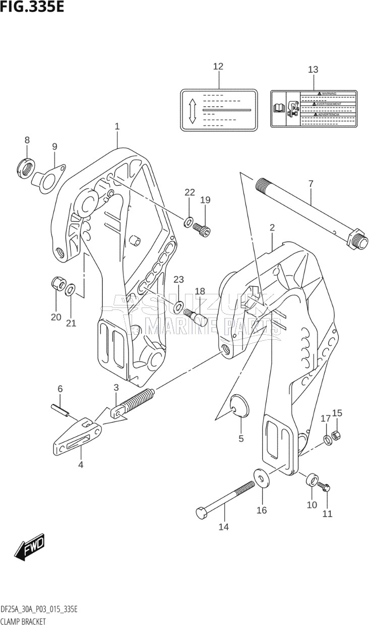 CLAMP BRACKET (DF25AQ:P03)